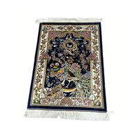 Karpet Dinding Motif Bunga Merak Biru Dongker Grosir Pabrik 60*90cm Bahan Modal Tenun Mesin untuk Ruang Tamu
