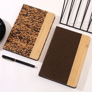 Cross-Border Coffee Grounds Bamboo Wood Grain Stitching Eco-Friendly Cork Grain Notebook Set <b>A5</b> <b>Notepad</b> Foreign Trade - Product Image 4