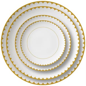 Nordique De Luxe Or Fleur Jante Porcelaine Dîner Servir Des Plats En Céramique Style Occidental Assiette Plat Pendaison De Crémaillère Restaurant Utilisation - Product Image 1