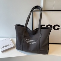 Sac à bandoulière en toile pour femme, sac à main simple pour le travail, les études, la classe, grand sac fourre-tout, fermeture éclair, doublure en polyester