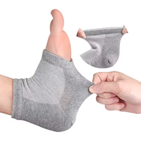 Coussinets de pieds en silicone Spa en maille Offre Spéciale Chaussettes respirantes sèches à la cheville Anti-fissure Gel hydratant Talon Chaussettes à bout ouvert