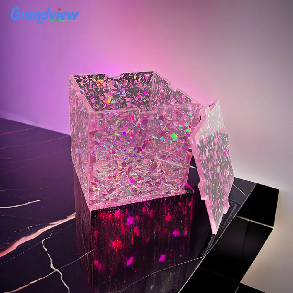 Grand view bunte Geschenk Acryl Box Display Glitter Plexiglas Acryl Spielzeug Figur Vitrinen Box