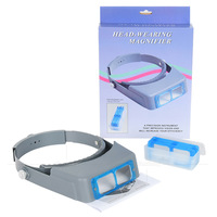 Head Mount Magnifier 1.5X 2X 2.5X 3.5X Optical Headset Magnifying Visor Reading Magnifier Jeweler Loupe with 4 Lens