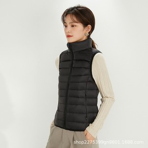 <span class=keywords><strong>Doudoune</strong></span> <span class=keywords><strong>sans</strong></span> manches légère décontractée pour <span class=keywords><strong>femme</strong></span>, collection Automne Hiver 2024, coupe courte, grande taille, 90% duvet de canard blanc, col montant Pinghu - Product Image 3