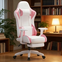Fauteuil de bureau Power Factory en cuir confortable, chaise de gaming moderne réglable avec repose-pieds