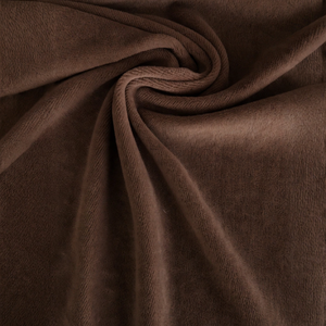 Tela de Velour de Algodón de Primera Calidad, 240 g/m², Color Marrón Chocolate, 80/20 Algodón/Poliéster, en Rollo, para Prendas al por Mayor - Product Image 1