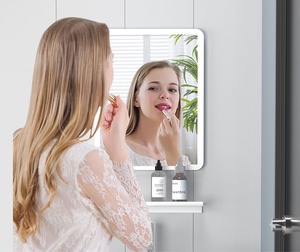 Customizable stainless steel wall mounted ceramic integrated washbasin LED <b>mirror</b> <b>small</b>-sized bathroom cabinet - Product Image 2