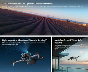 Djh MINI 5 Pro โดรนแบบดั้งเดิมบินคอมโบ (RC 2) พร้อมกล้อง CMOS ขนาด1นิ้วตรวจจับสิ่งกีดขวางรอบทิศทาง - Product Image 3