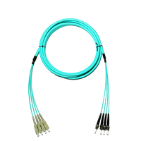 LSZH bahan 5.0mm Diameter luar lapis baja multifode 4-core 10G serat optik Jumper LC/SC/FC/ST