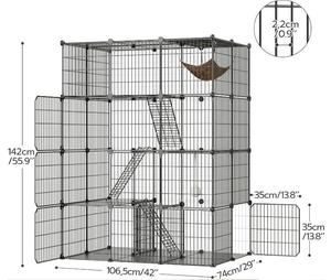 4 Tier Metal Wire Mesh Large Capacity Indoor Outdoor Cat <strong>Cage</strong> Playpen Small Pet House for Rabbit Guinea Pigs <strong>Ferrets</strong> Hamsters - Product Image 1