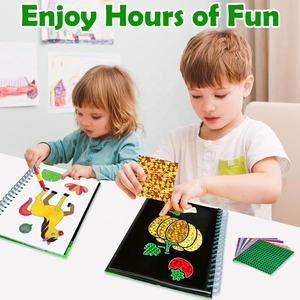 Livre d'autocollants artistiques magiques pour enfants 2-en-1 : <span class=keywords><strong>Kit</strong></span> de coloriage et de loisirs créatifs avec feuille d'aluminium, Ensemble d'activités créatives DIY de coloriage et de peinture artistique éblouissante avec feuille d'aluminium - Product Image 5