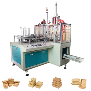 Professional Custom Automatic Fast Food Pe Coated Paper Meal Box Machine For Pizza Hamburg Box