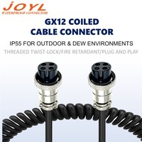 Connecteur de câble spiralé femelle-femelle JOYL GX12 pour la commande d'automatisation industrielle