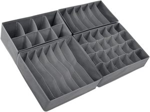<b>Collapsible</b> Multifunctional Mesh Fabric Fabric Four-piece <b>Storage</b> Box Wardrobe Closet Organizer Dresser Dresser Drawer <b>Storage</b> - Product Image 1