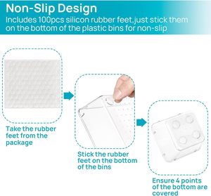Boîtes de rangement transparentes en plastique PS pour la chambre à coucher, mini tiroirs pour le maquillage, bacs de rangement pour la cuisine, la salle de bain, 5 tailles - Product Image 5