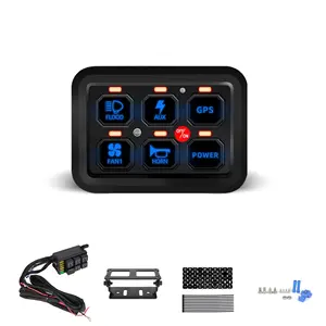 6 Gang 12V Led Switch Panel RGB kit Automatic Dimmable Universal light bar controller with APP