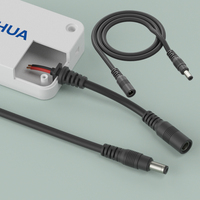 Kabel ekstensi Jack DC kabel 150, 12V ~ 60V 300mm 2.1mm DC 5,5, pengisi daya kabel ekstensi daya dengan DC 2.5*5.5 Jack Pria Wanita Untuk kamera CCTV
