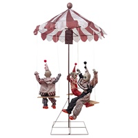 Décoration de Noël MCT Bestseller Clown de Cirque Rotatif Lumineux Sonore en Plastique Métallique
