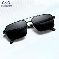 A20108 Nouvelles lunettes de soleil polarisées pour hommes, lunettes de soleil tendance pour la pêche en plein air, la conduite, monture carrée en métal, protection UV400