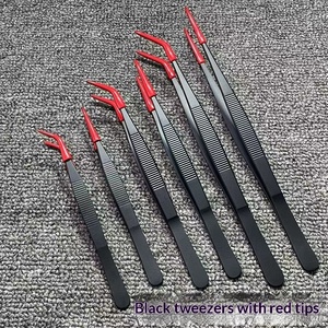 Pinces <span class=keywords><strong>d</strong></span>'alimentation pour reptiles en acier inoxydable avec embout en caoutchouc, pinces droites et courbées pour aquariums, outils <span class=keywords><strong>d</strong></span>'alimentation pour serpents - Product Image 4