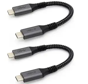 6-дюймовый Экстра короткий кабель USB4-40 Гбит/С поддерживает зарядку 100 Вт (20 В, 5А)