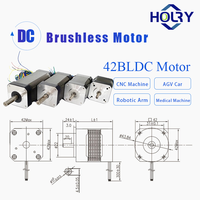 Moteur CC sans balais triphasé à faible bruit pour automatisation industrielle, haute vitesse 4000 tr/min, 12V 24V 36V 48V, 30W 50W 80W 105W, NEMA 17, 42mm