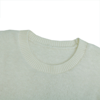 Großhandel Custom Soft Half Sleeve Blank Haarig Schwergewicht Loose Unisex Plain Imitation Nerz Damen Strick pullover