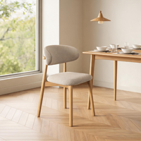 Chaises de salle à manger contemporaines en bois massif, directement de l'usine, avec dossier en lin, empilables et durables pour la maison, l'hôtel et la restauration