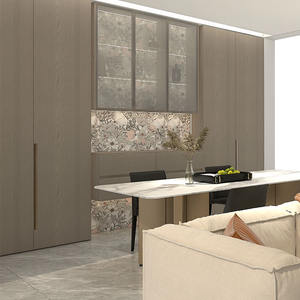 Meuble de rangement moderne en bois, buffet avec porte en verre, armoire à vin pour le salon, meubles de maison - Product Image 1