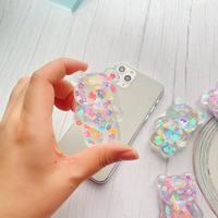 Support de Smartphone de Bureau Ours Réglable Griptok PC Prise de Téléphone Portable avec Accessoire Mobile en Résine de Fleur