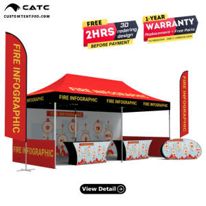 Auvent en aluminium avec logo personnalisé imperméable CATC |   Tente de sport d'intérieur portable pour la promotion de la marque et les stands de vendeurs - Product Image 1
