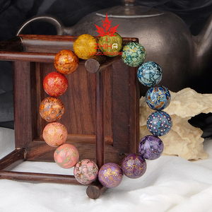 Tùy chỉnh DIY lớn sơn mài trà thiết kế thời trang không-di sản hàng thủ công chuỗi Mỹ tự nhiên sơn mài hạt Vòng đeo tay - Product Image 4