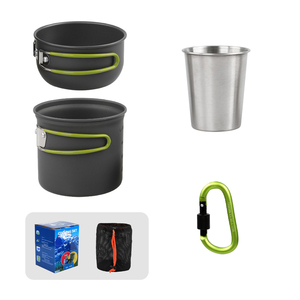 Juego <span class=keywords><strong>de</strong></span> Utensilios <span class=keywords><strong>de</strong></span> Cocina <span class=keywords><strong>de</strong></span> Aluminio para Camping, Portátil, Fácil <span class=keywords><strong>de</strong></span> Usar, Duradero, con Revestimiento <span class=keywords><strong>de</strong></span> <span class=keywords><strong>Titanio</strong></span>, 16 Piezas, con Olla, Tazón y Taza, con Logotipo Personalizado - Product Image 1