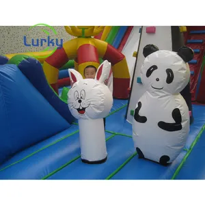 Lớn vui vẻ thành phố cho trẻ em Inflatable Bouncer thương mại cấp chất lượng cao PVC cho dài thời gian làm việc