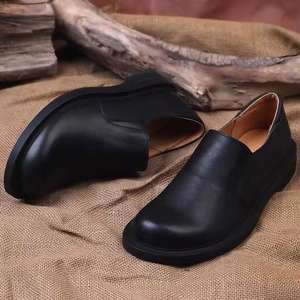 Zapatos de Cuero Transpirables con Plantilla Acolchada y Suela Flexible, Zapatos de Moda para Hombre, Zapatos Casuales - Product Image 5