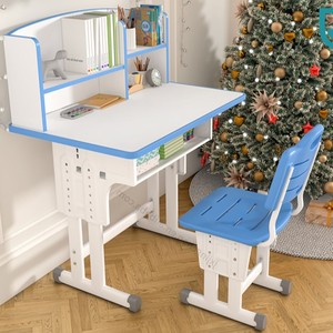 Venta al por mayor niños mesa de lectura uso en el hogar ergonómico multifuncional niños estudio escritorio y silla conjunto con estantería - Product Image 5