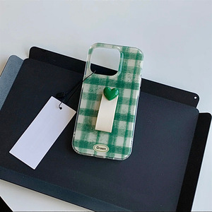 Minimalist Plaid Heart <b>Ring</b> Buckle Double Layer <b>Phone</b> Case For IPhone17Promax 16 15 14 13 Women - Product Image 2