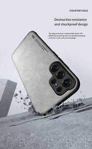 Funda de Teléfono de Cuero PU para Negocios, Funda de Teléfono de Cuero de Silicona con Sensación Suave y Sedosa, Magnética para Automóvil, para <span class=keywords><strong>Samsung</strong></span> <span class=keywords><strong>Galaxy</strong></span> S23 Plus Ultra - Product Image 5