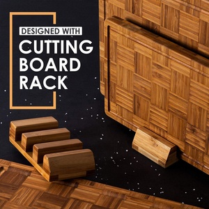 FLYWOD Kitchen <strong>Tools</strong> Chopping Block Bamboo Chopping <strong>Board</strong> Set End Grain Bamboo Cutting <strong>Board</strong> - Product Image 4