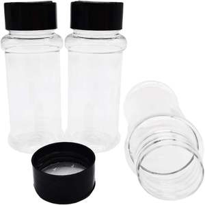 Vente en gros de contenants à sel et à poivre transparents de la marque Yuou, pot à épices en plastique de 100 ml et 250 ml pour assaisonnement, couvercle à double ouverture gratuit - Product Image 5