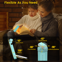 Mini lampe de lecture USB Type-A rechargeable 500 mAh à clipser, portable, protectrice des yeux, marque-page LED, idéale pour cadeau de Noël