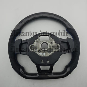 Volante de Coche de Fibra de Carbono LED Perforado de Cuero para Volkswagen Golf 7, Venta al por Mayor de Fábrica China - Product Image 2