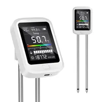 Testeur de sol 6-en-1 rechargeable, moniteur de sol de jardin avec mesure de l'humidité, du pH, de la température (en degrés Celsius), de la luminosité et de la fertilité