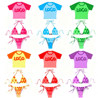 Ensemble 3 pièces de maillot de bain de luxe pour femme, avec logo personnalisé sur le devant, style tank bikini micro mini sexy, pour fitness 2026
