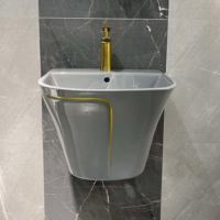 Articles sanitaires en céramique, évier de salle de bain, lavabo, évier mural, hôtel, prix bas, Offre Spéciale