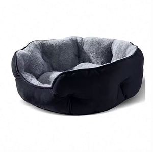 Free Sample custom top selling luxury high quality popular black soft plush round pet products new arrival <b>dog</b> <b>bed</b> - Product Image 1