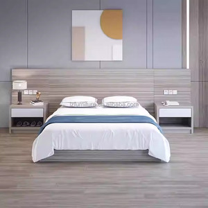 Muebles modernos para dormitorio de hotel, juegos completos para habitaciones de huéspedes con base de cama, mesitas de noche, cabecero, mueble para TV, armario para hoteles de 3 estrellas - Product Image 3