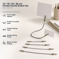 Pince crocodile métallique double-face flexible sur mesure OEM de 13 cm, 18 cm, 23 cm, 28 cm pour affichage de mémos, photos et étiquettes au bureau ou à la maison