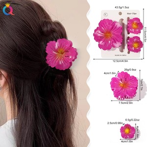 Qiyue ที่หนีบผมพลาสติก<span class=keywords><strong>สี</strong></span>ไล่ระดับ<span class=keywords><strong>สี</strong></span>หวานสำหรับผู้หญิงอุปกรณ์แต่งผมแบบง่ายๆของผู้หญิง - Product Image 3