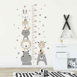 Cartoon Animal Height Chart Sticker Self-Adhesive PVC <b>Wall</b> <b>Decal</b> for Kids Room <b>Nursery</b> & Kindergarten 50-150cm Measurement - Product Image 5